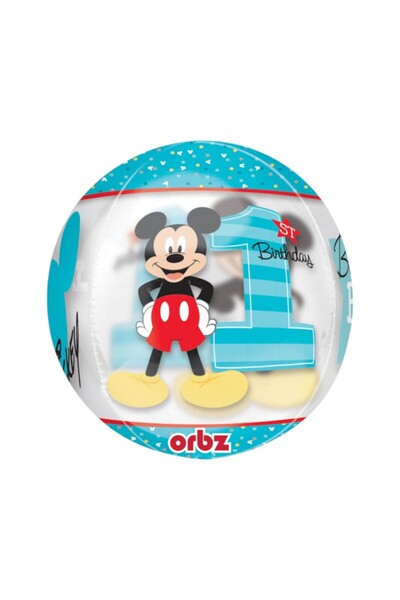 Mickey Mouse Round foil balloon, multicolor, 40 cm, first birthday, Mickey Mouse, Disney