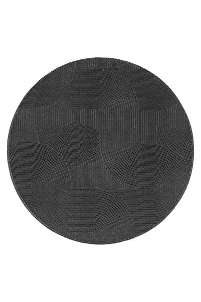 Merinos Rölyef Joy Antrasit Kaymaz Salon Koridor Mutfak Halısı Makinede Yıkanır