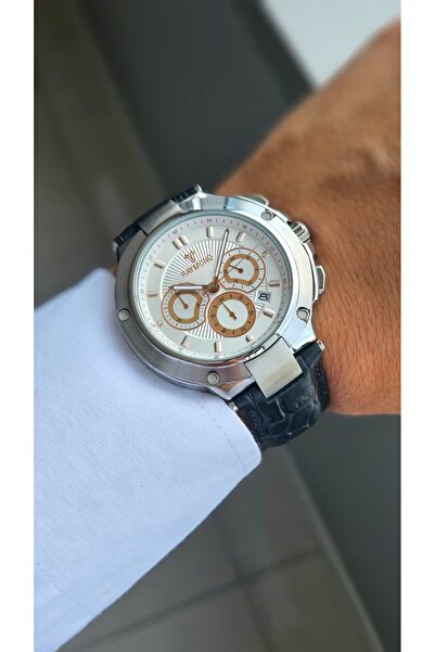 Raymond Rym-83003 Quartz Men's Wristwatch - Japanese Mechanism - Steel Case and Leather Strap - 2 Year Warranty