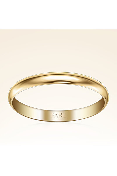 Pare Pırlanta Klasik İnce Bombeli 2 mm Kadın Alyans