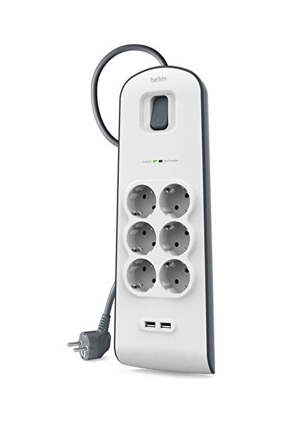Belkin Akım Korumalı Uzatma Priz 6lı 2m 2x2.4a Usb Girişi
