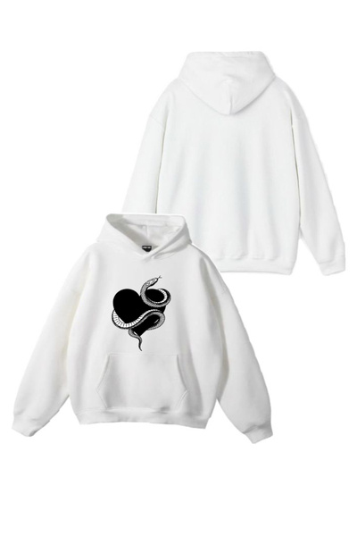 Sebesta Fashion New Season Snake Printed 3 Thread Cotton Hooded Sweatshirt Se...
