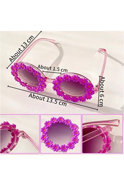 OEM Children's Sunglasses with Daisies, UV400 Filter, Fuchsia