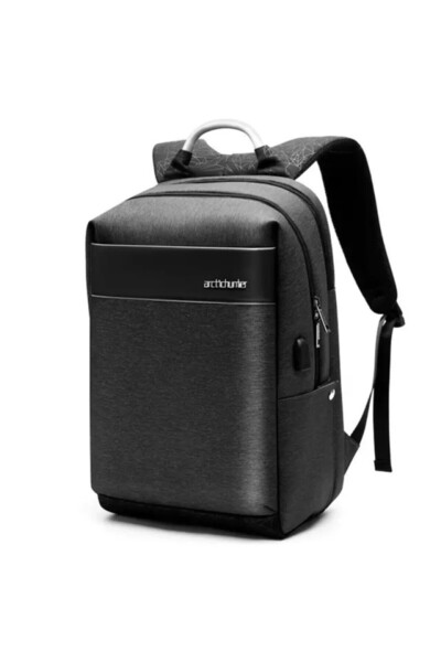 ah arctic hunter Rucsac laptop 15.6", casual business, cu port de incarcare USB, Arctic Hunter, 48x32x18 cm, Negru