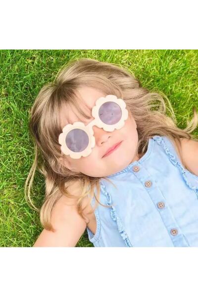 OEM Children's Sunglasses with Floral and Animal Print, UV400 Filter, Nude Beige