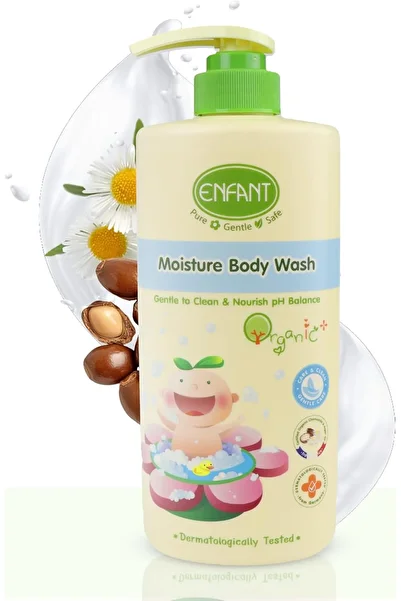 ENFANT EF Organic Plus Baby Moisture Body Wash 500ML Plant-Based Formula Tested From Germany