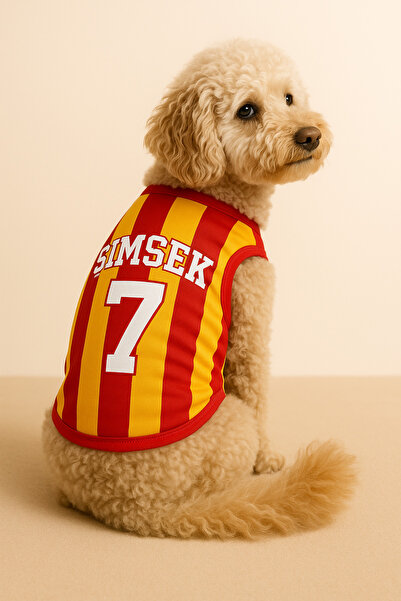 Monopetz Yeni Sezon Kişiye Özel İsim ve Numara Seçenekli Köpek Ve Kedi Atleti - Sarı Kırmızı