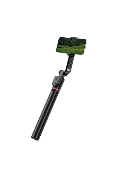 WIWU Wi-SE015 Canlı Yayın Dolgu Işıklı Teleskopik Tripod ve Selfie Çubuğu Siyah