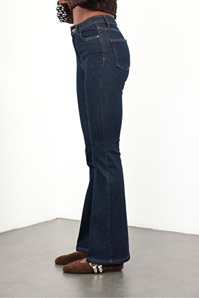 5in1Canpolat Rins Yıkamalı Full Likra Toparlayan Flare Jean 7578