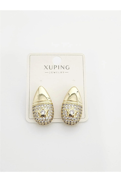 XUPING JEWELRY Xuping Küpe Damla Model Taşlı Yıldız Detaylı 14 K Renk