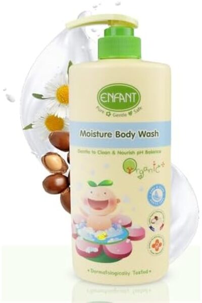ENFANT EF Organic Plus Baby Moisture Body Wash 500ML Plant-Based Formula Tested From Germany