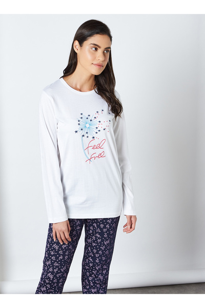 Pink Berries Women's Pajama Set Full Sleeve Top with pants 2 Piece Sleepwear Cotton Ladies Soft Pjs Lounge Set