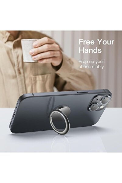 General Store SA&SO General Store®, Adhesive Ring Support for Phone, Metallic, Chrome Black