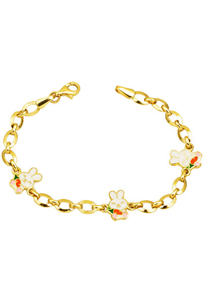 Bilezikci 14 Ayar Altın Tavşanlı Çocuk Künyesi