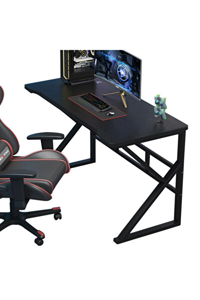 zola Gaming desk 120x60x75 cm, steel frame, 15 mm MDF top, 2 cable organizers, black