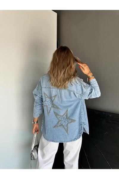 Zerrincan Giyim Mavi Trok Yıldızlı Kot Ceket