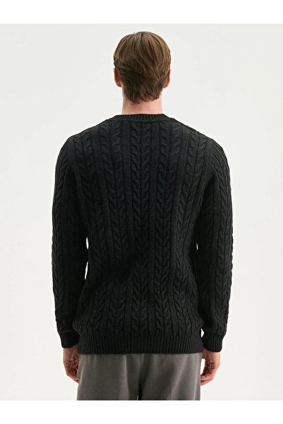 LC Waikiki Ανδρικό πλεκτό πουλόβερ με λαιμόκοψη SOUTHBLUE (W5)