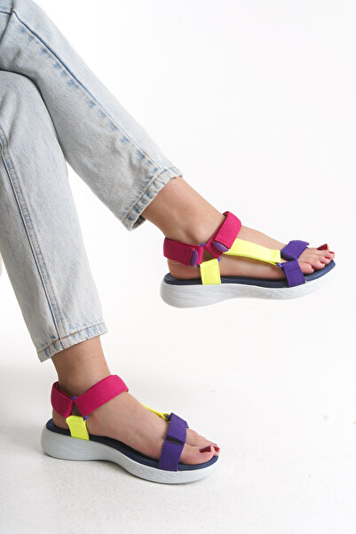 Solo Bag Women's Short Heel Orthopedic Comfortable Sole Velcro Adjustable Daily Stylish Sports Sandals