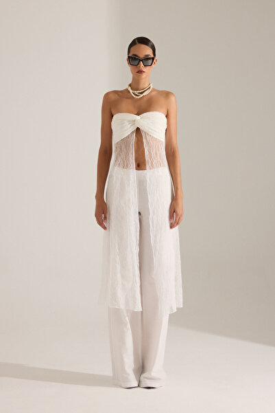 BETTY & SAM ALLEGRA DANTEL BEYAZ BLUZ