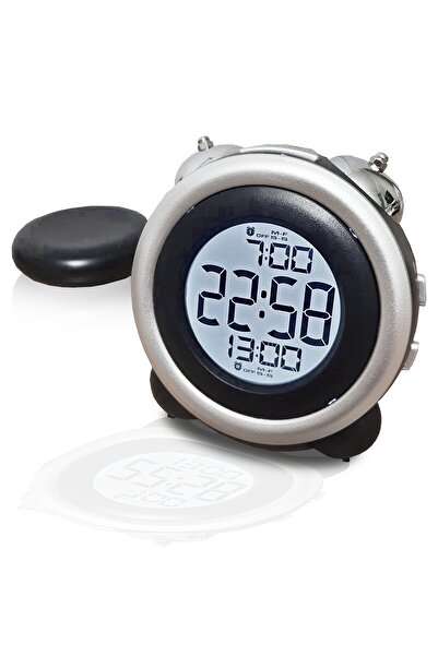 UpWay Çift Alarmlı Titreşimli Yüksek Zil Sesli Tarih Göstergeli LED Işıklı Dijital Masa Saati