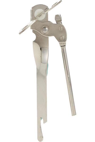 Metaltex 2-in-1 Can Opener with Cap Lifter – Durable Nickel-Plated Metal