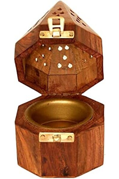 Generic Saqoware Wooden Incense-Bakhoor Burner Hexa Round-Pyramid Shape