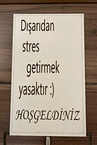 LERİS 1 Parça STRES Yazılı Ahşap Tablo esprili komik sözler duvar KAPI yazıları