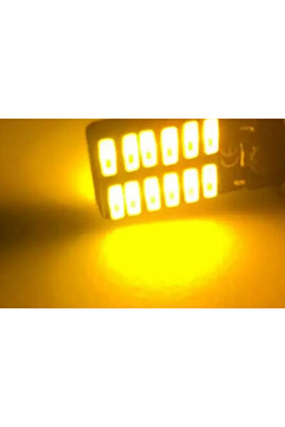 iq elektronik Turuncu T10 Dipsiz Led Canbuslu W5W 24 Ledli Turuncu Park Plaka Tavan Aydınlatması 2 Adet
