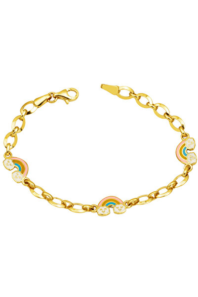 Bilezikci Gökkuşağı 14 Ayar Altın Çocuk Bilekliği
