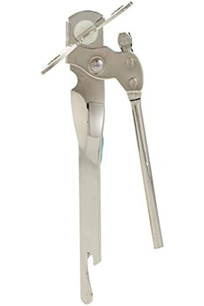 Metaltex 2-in-1 Can Opener with Cap Lifter – Durable Nickel-Plated Metal