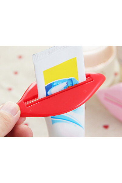 zola Toothpaste squeezer set, Zola®, 2 pieces, economical, lip-shaped, red