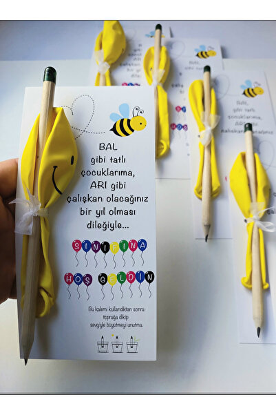 Lilamor 5 Adet Okuluna Hoş Geldin,Sınıfına Hoş Geldin Gülen Yüz Balon ve Tohu...