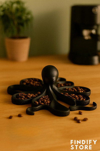 Findify Store منظم حبيبات البنزين ثلاثي الأبعاد على شكل أخطبوط، منظم حبوب البنزين، تصميم صديق للبيئة وصديق للأطفال