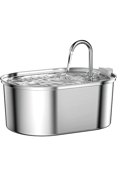 Elindor Automatic water dispenser for cats and dogs, 3.2 l, stainless steel, ...