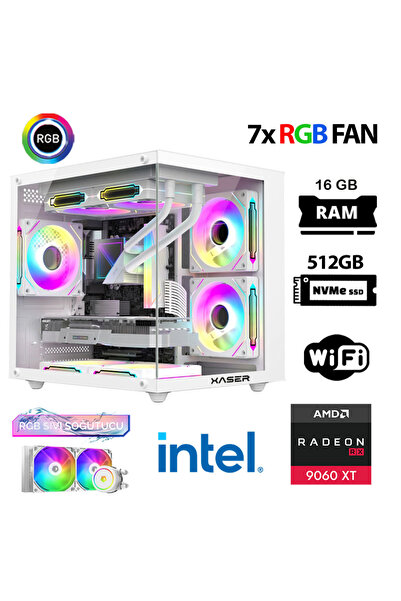 XASER Eco X20 i7 12700KF 16GB DDR5 Ram 512GB M.2 NVMe SSD 16GB RX9060 XT Sıvı...