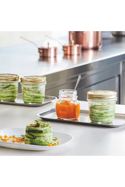 Bormioli Rocco Set of 6 glass jars with lids BORMIOLI QUATTRO STAGIONI, 200ml, D8.9xH8.5cm (3.54757)