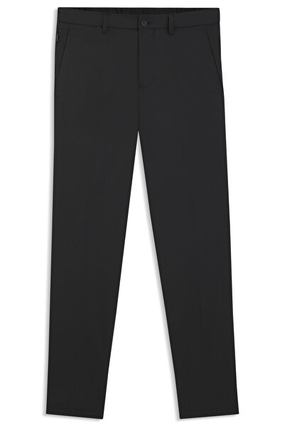 BOSS Erkek Normal Kalıp Dokuma Kumaş Düz Paça Siyah Pantolon 50541368-001