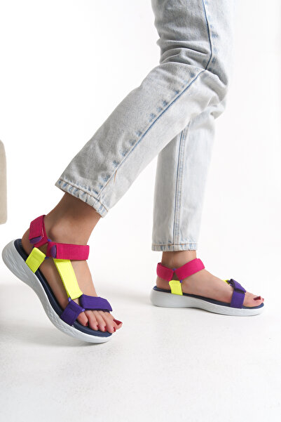 Solo Bag Women's Short Heel Orthopedic Comfortable Sole Velcro Adjustable Daily Stylish Sports Sandals