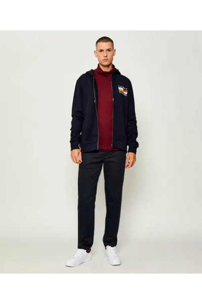 Tommy Hilfiger Чоловічий Regular Fit з капюшоном, з логотипом прапора, 100% бавовна, довгі рукави, синій піджак MW0MW40043-DW5