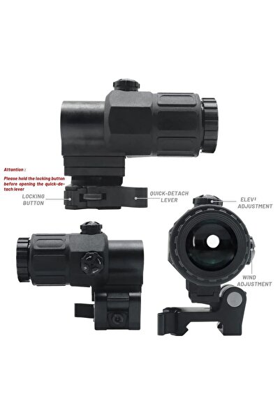 Nikula Magnifier 5x Yakınlaştırmalı Dürbün - 22mm Ray Uyumlu, Katlanır Yaylı Ayaklı