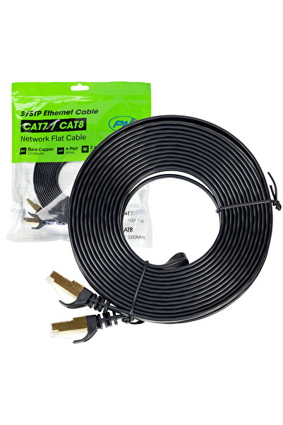 PNI Cablu de rețea plat S/STP CAT7 U7075B, 2 x RJ45, 7,5 m