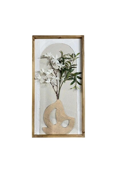 Vitale 3 BOYUTLU ÇİÇEK DEKORATİF TABLO 40X80CM