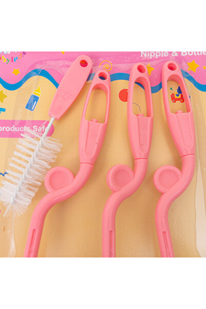Z-Tools Set 4 brushes for cleaning bottles and nipples, pink / ZTS 9099 ZTS9099