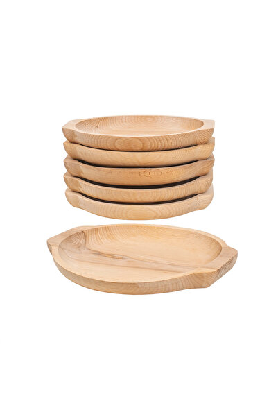 Z-Tools Set 6 farfurii din lemn de fag, forma rotunda, 24x22 cm EXT6182