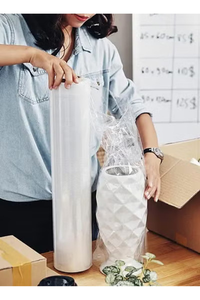 Taimi عبوة من 4 لفات من أغشية التمدد الشفافة القوية المقاومة للرطوبة 300 مم للتعبئة والنقل