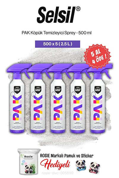 Selsil PAK 5 AL 4 ÖDE, 500 ml, Köpük Temizleyici Sprey ve rosie pamuk