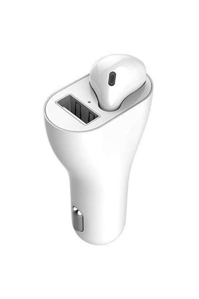 MACVI Macvi® Car Charger with Integrated Bluetooth Headset and 2-in-1 USB Port