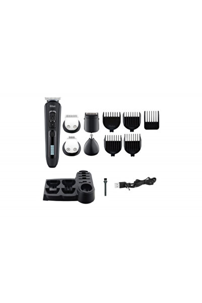 Zilan Aparat de tuns 10 in 1 Uranus, capete detasabile, afisaj LED ZLN5919