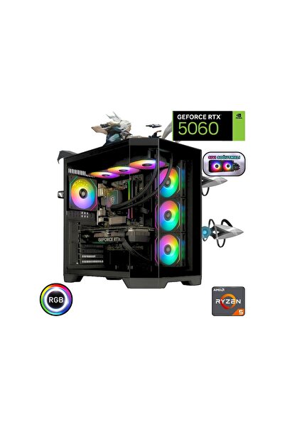 güneysu Ryzen 5 7500F 32GB Ddr5 1tb SSD Rtx 5060 240MM Sıvı Soğutma Oyuncu Bi...