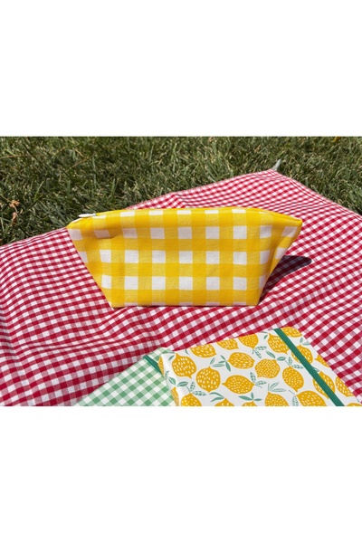 MEKİK BUTİK Husă pentru creion / geantă de machiaj din pânză, cu fermoar, lav...